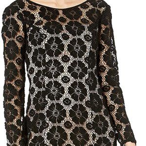 Adrianna Papell Black Floral Lace Sheath Dress 16